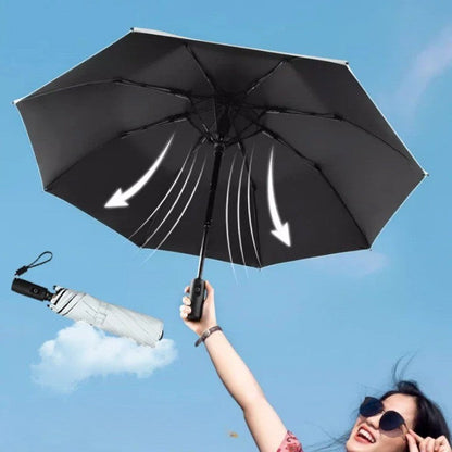 Compact Sun Protection Umbrella with Built-in USB Fan - Luxicro