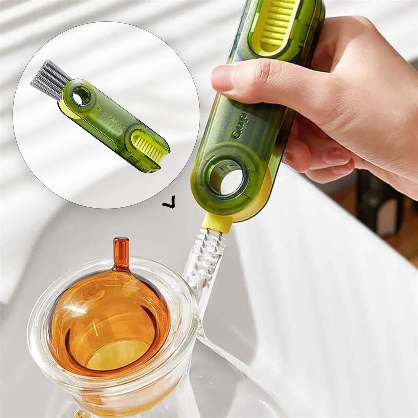 Multi Purpose U Shaped Water Bottle Cleaner Brush