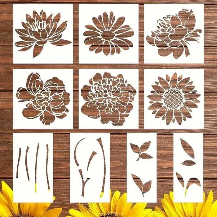Big Floral Wall Stencil Kit - Outdoor Decor