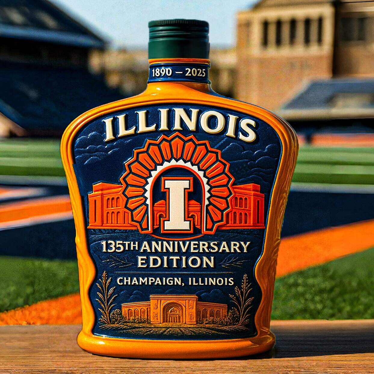 Limited Edition Illinois 135th Year Whiskey Bottle