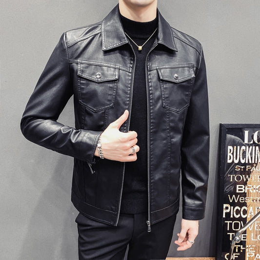 Cozy Mens Quilted Leather Winter Jacket - Luxicro