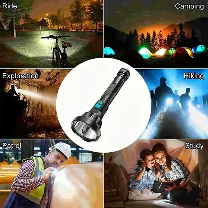 Bright 90000LM Rechargeable LED Torch with USB Charger