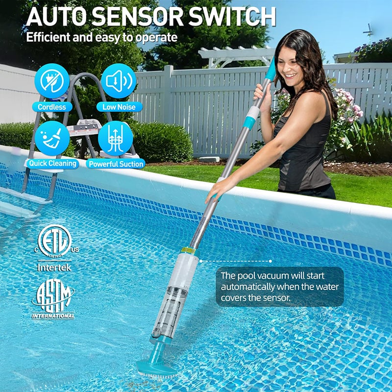 Portable Rechargeable Pool Vacuum Cleaner Kit - Luxicro