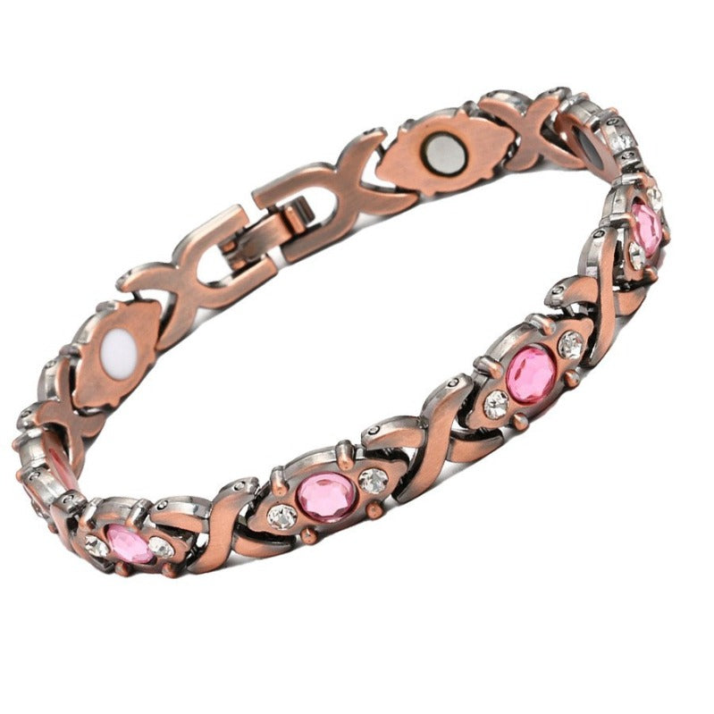 Elegant Pink Gold Buckle Bangle