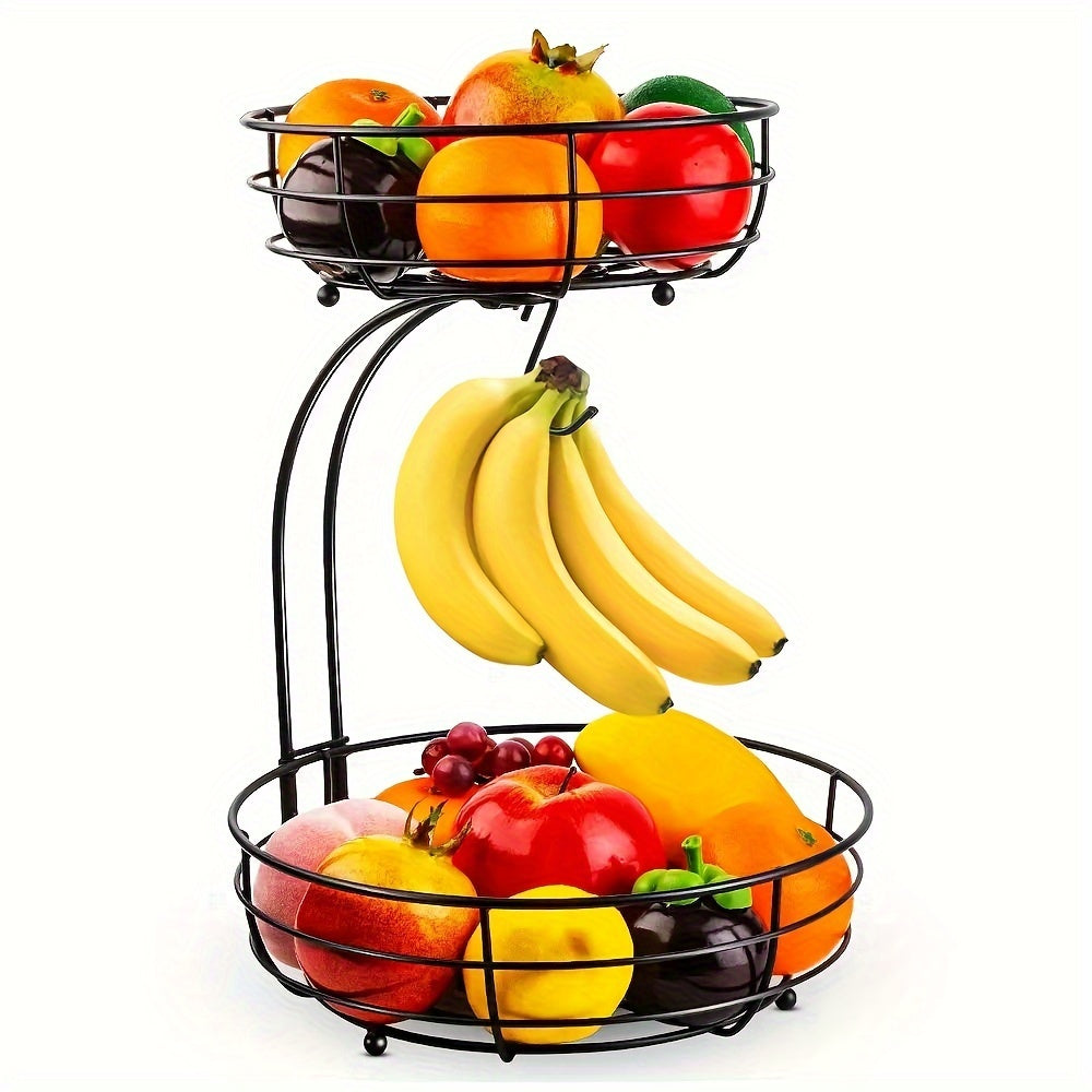 Space Saving 2-Tier Metal Fruit Stand - Luxicro