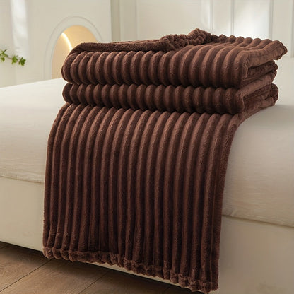 Soft Plush Throw Blanket with Woven Design