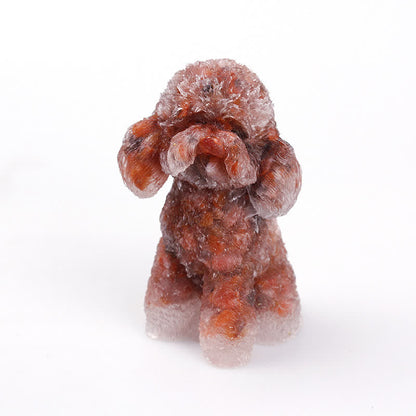 Shiny Gemstone Dog Ornament Figure