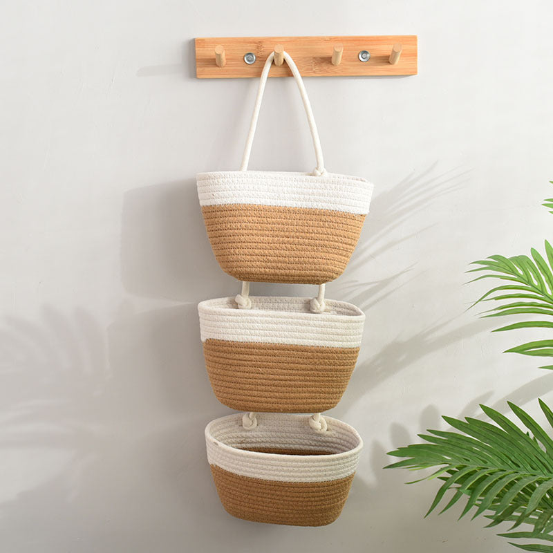 Woven 3-Level Storage Basket Shelf