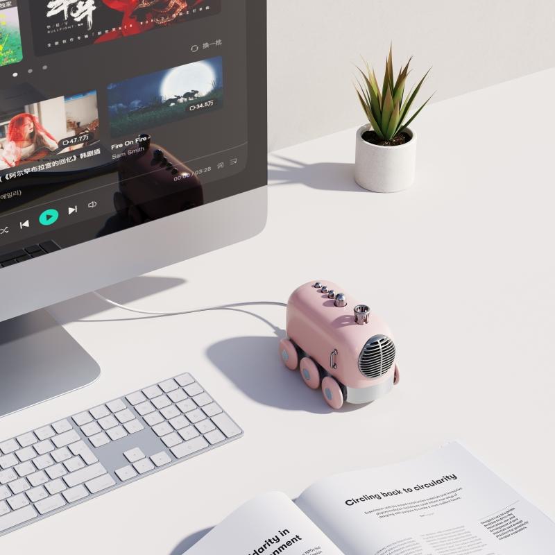 Compact Wireless Speaker Retro Train Design
