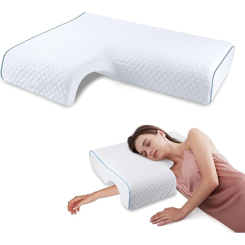 Contoured Support Pillow - Ergonomic Neck and Back Relief