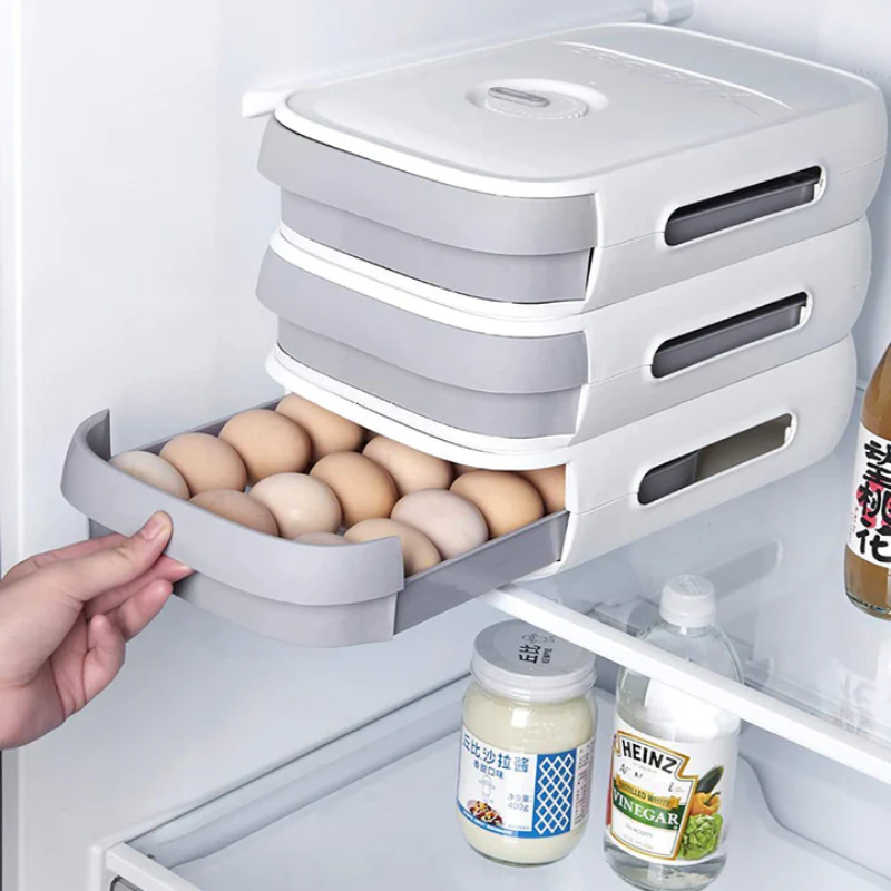 Space Saving Plastic Egg Container Box - Luxicro
