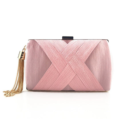 Elegant Satin Evening Handbag with Tassel Detail
