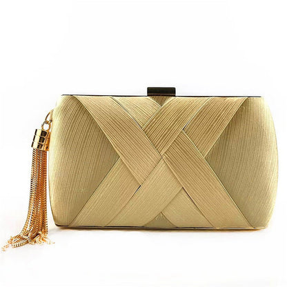 Elegant Satin Evening Handbag with Tassel Detail