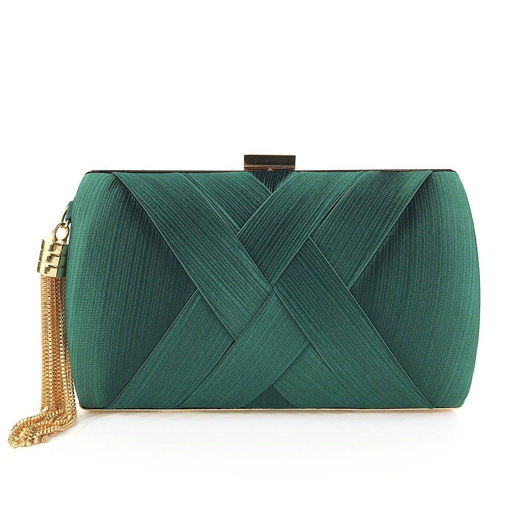 Elegant Satin Evening Handbag with Tassel Detail