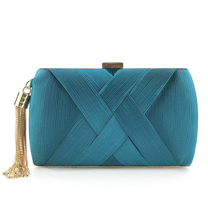 Elegant Satin Evening Handbag with Tassel Detail