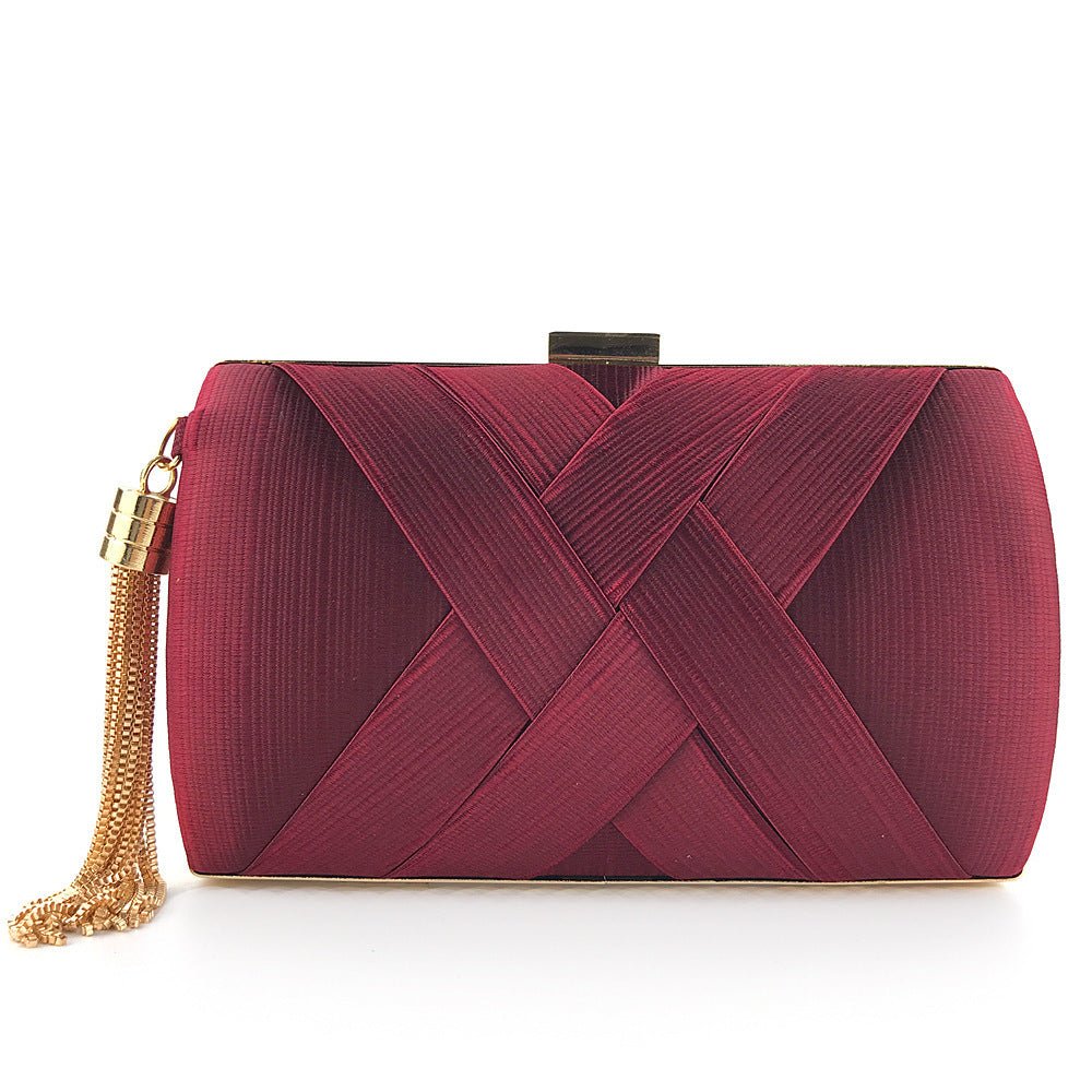Elegant Satin Evening Handbag with Tassel Detail