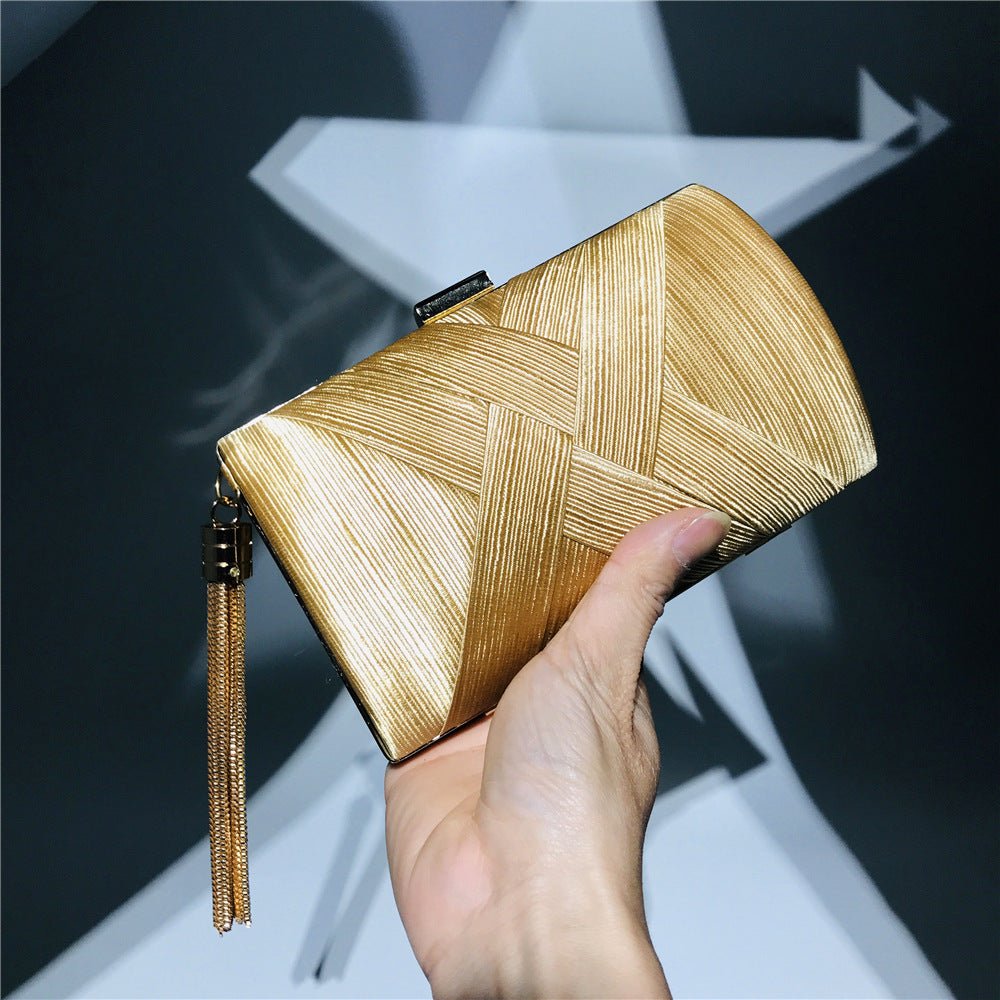 Elegant Satin Evening Handbag with Tassel Detail