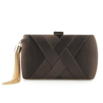 Elegant Satin Evening Handbag with Tassel Detail