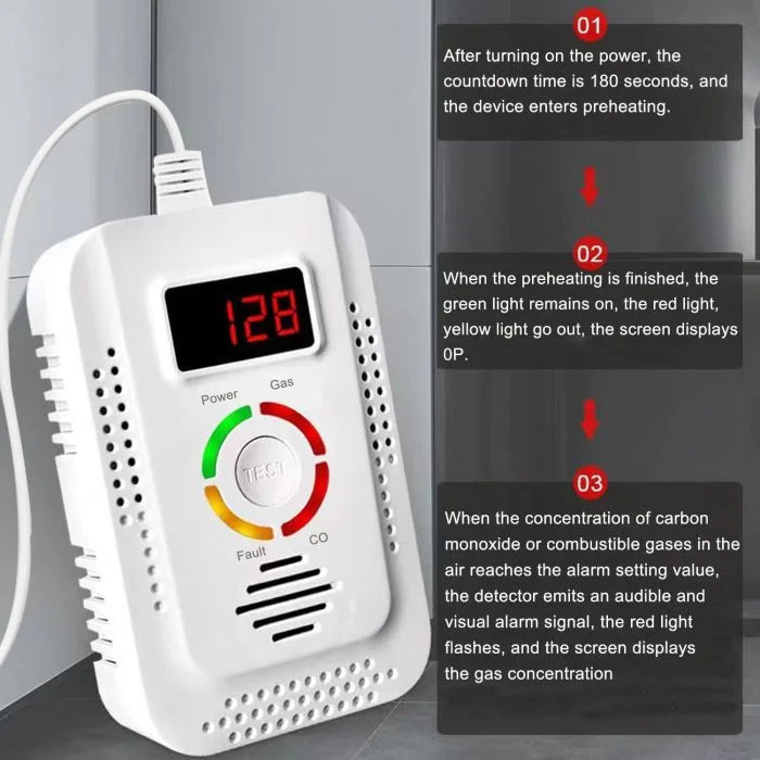 Accurate Home CO Detector with LED Display