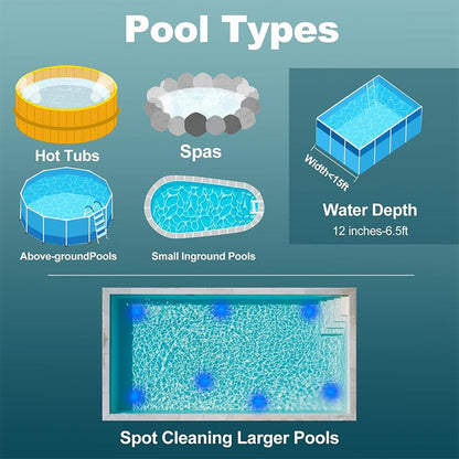 Compact Cordless Pool Cleaner Vacuum Set