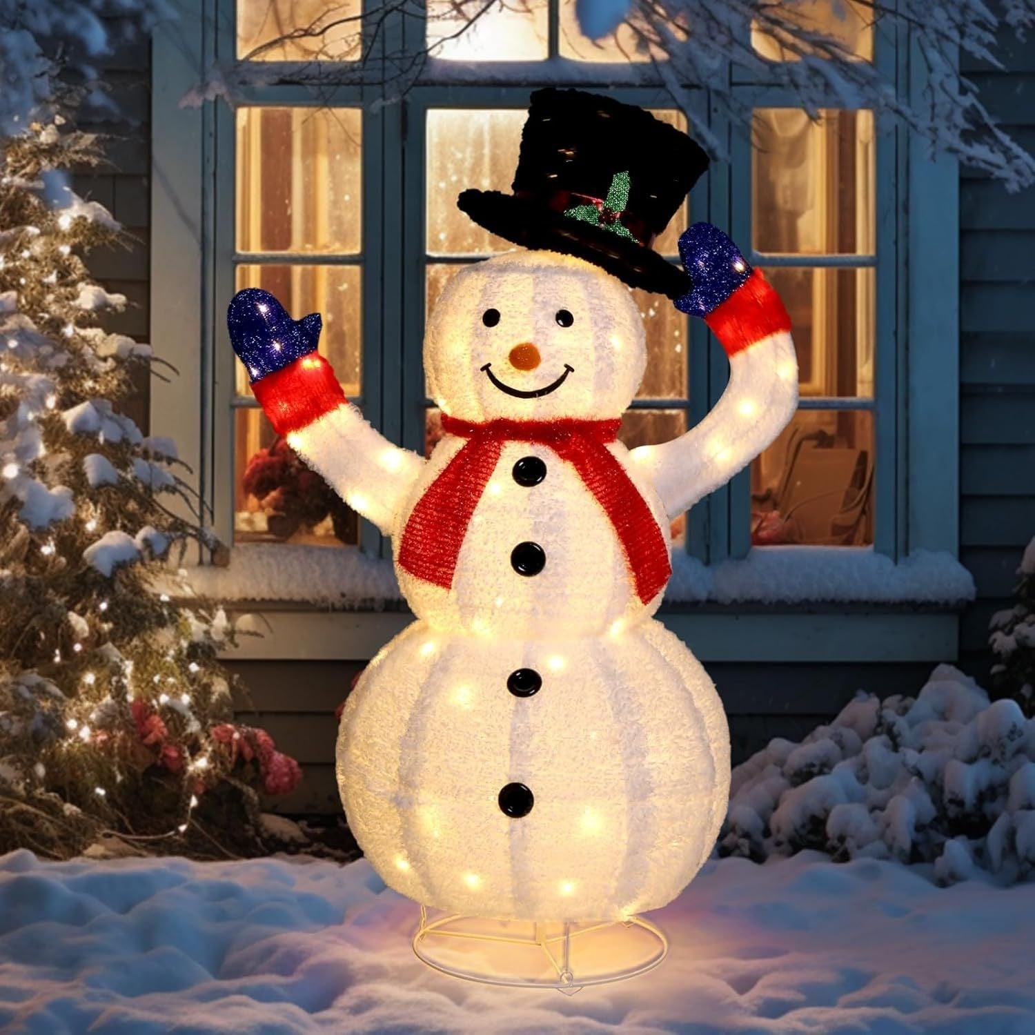 Festive LED Christmas Snowman with Soft White Light - Luxicro