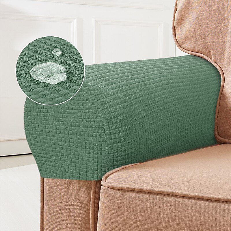 Elastic Armchair Armrest Protectors, Set of 2, Red
