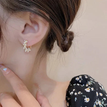 Elegant Sparkling Round Earrings
