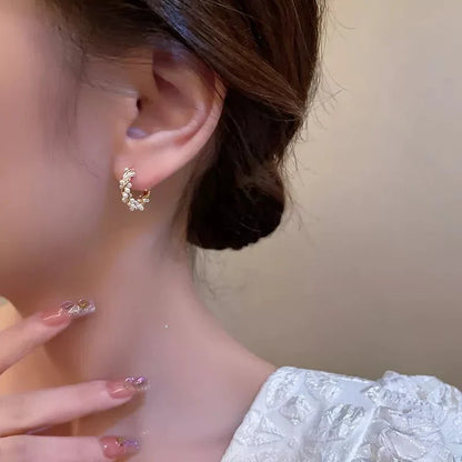 Elegant Sparkling Round Earrings