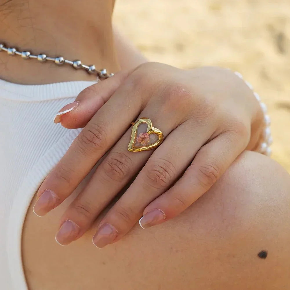 Lovely Blossom Adjustable Band Ring