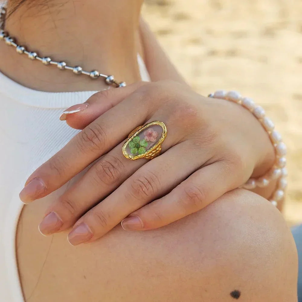 Lovely Blossom Adjustable Band Ring