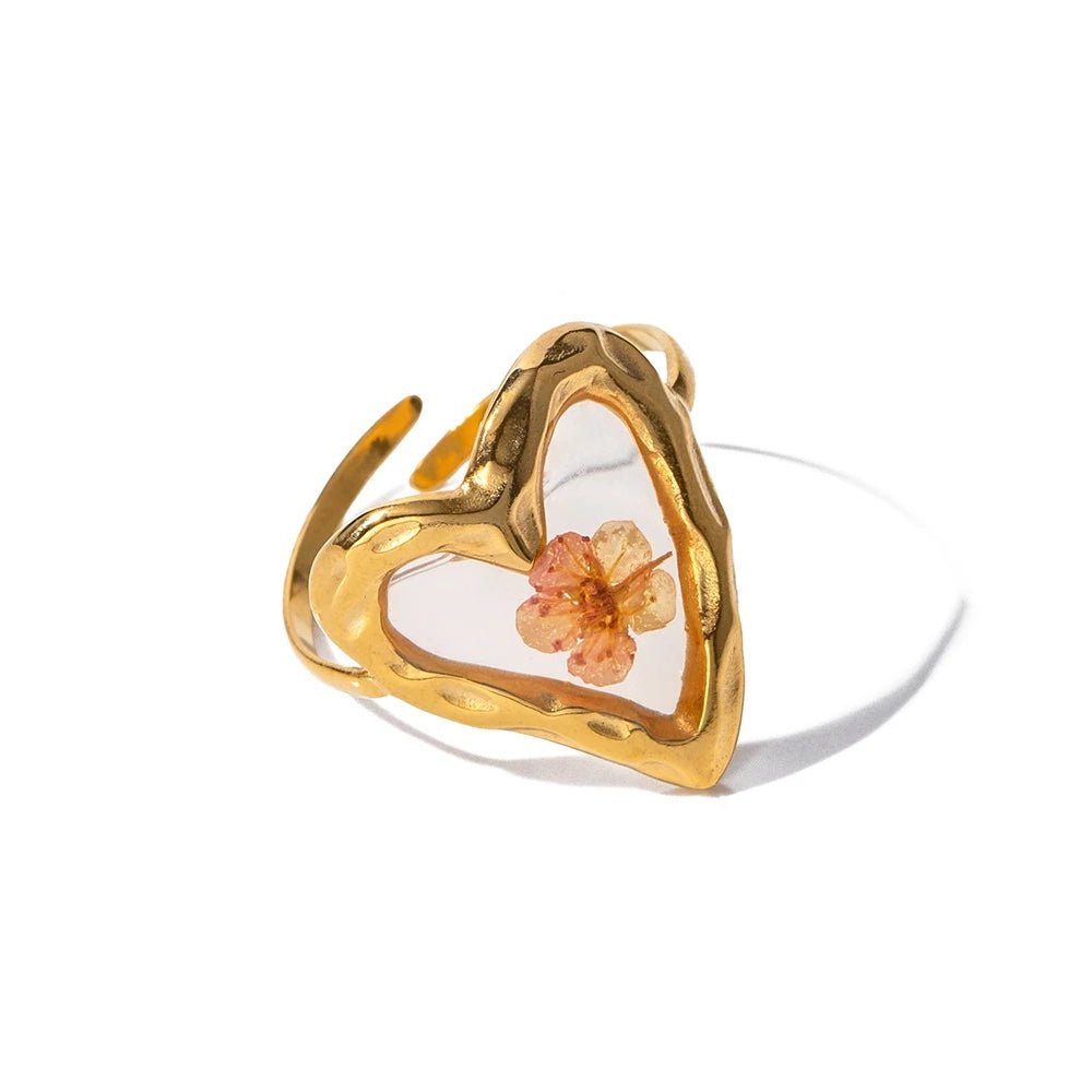 Lovely Blossom Adjustable Band Ring - Luxicro