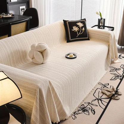 Plush Herringbone Chenille Couch Slipcover