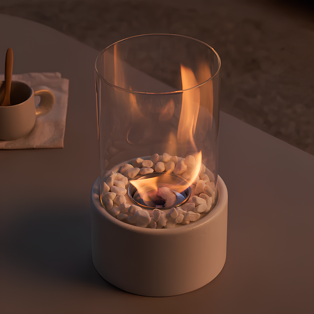 Beautiful Glass Oil Lamp Fireplace Heater