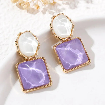 Fashionable Abstract Oval Dangle Earrings