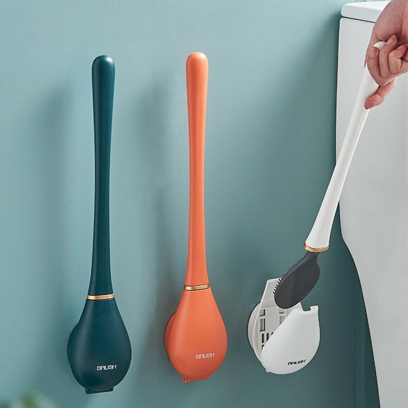 Hygienic Toilet Brush Set with Holder and Quick Dry Design - Luxicro