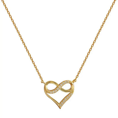 Elegant Heart Shaped Infinity Necklace