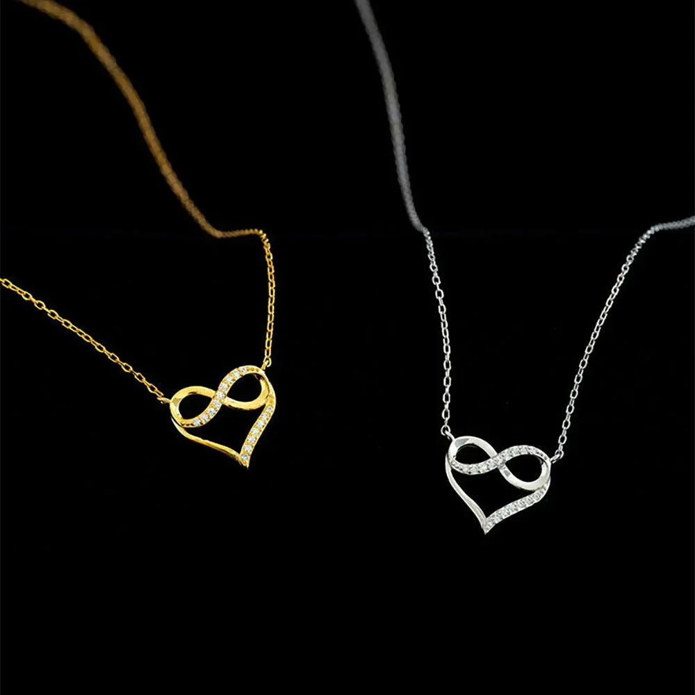 Elegant Heart Shaped Infinity Necklace