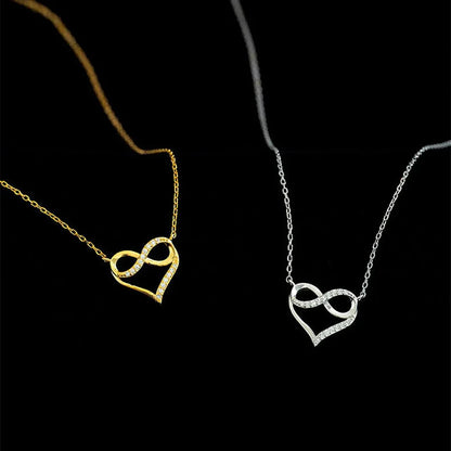 Elegant Heart Shaped Infinity Necklace