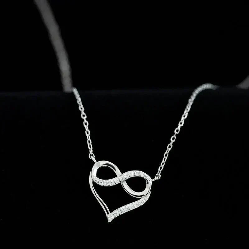 Elegant Heart Shaped Infinity Necklace