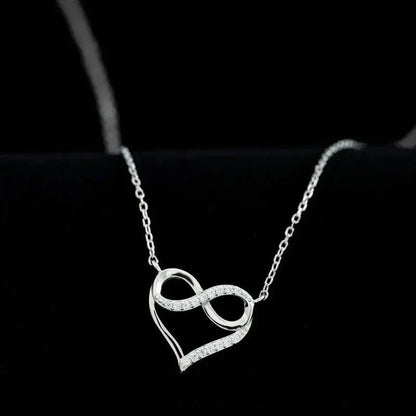Elegant Heart Shaped Infinity Necklace