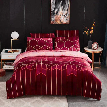 Soft Geometric Bedding Duvet Cover Set - Luxicro