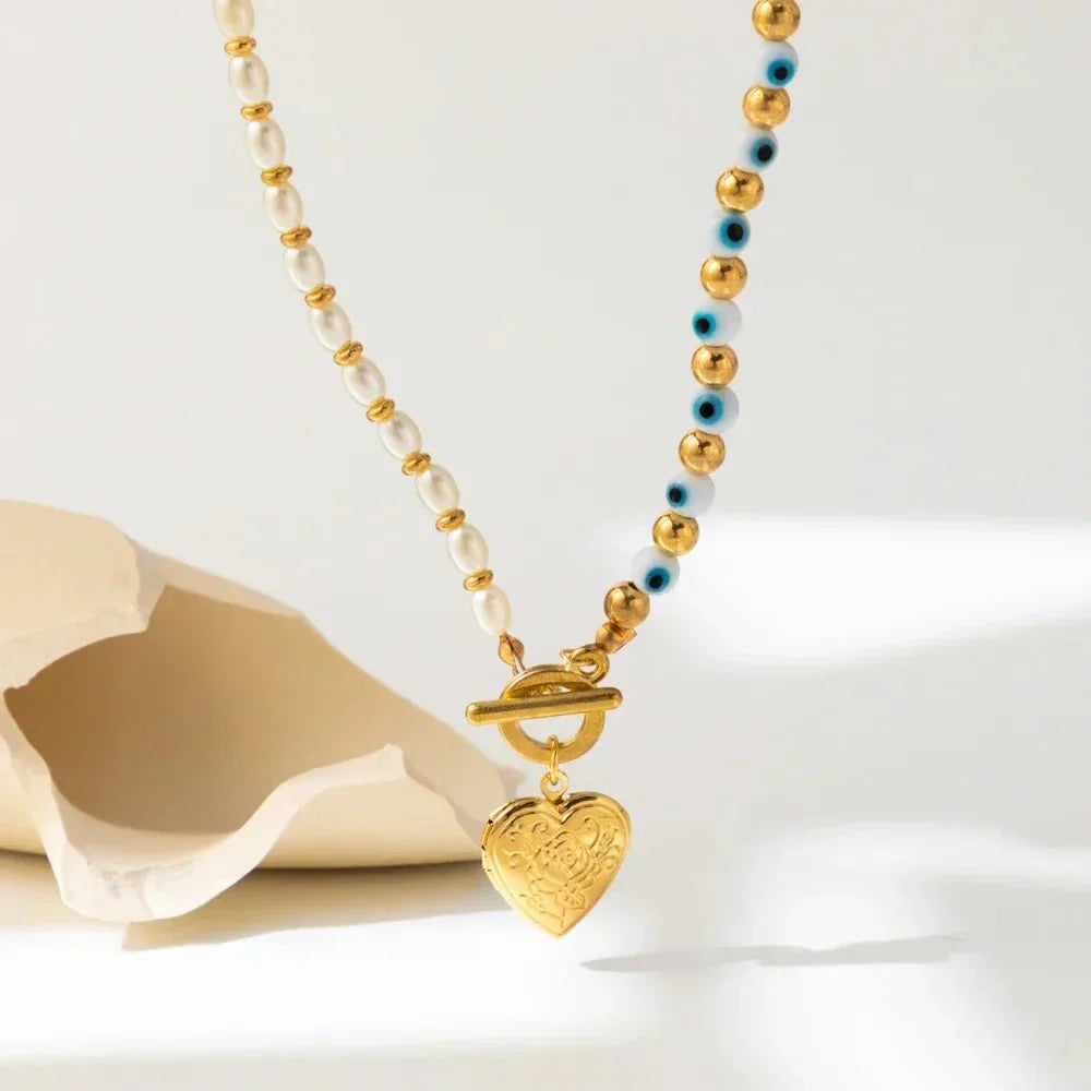 Beautiful Pearl Heart Shaped Necklace