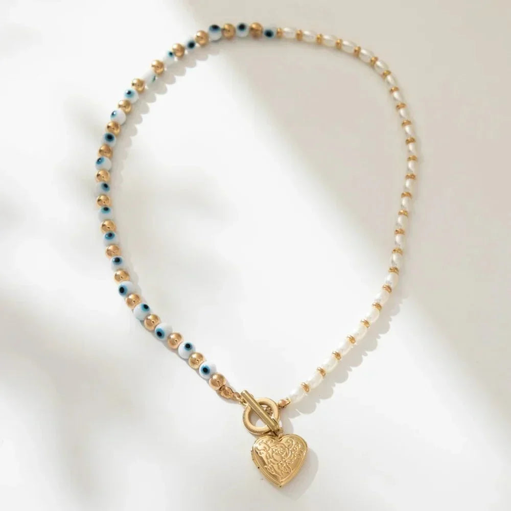 Beautiful Pearl Heart Shaped Necklace