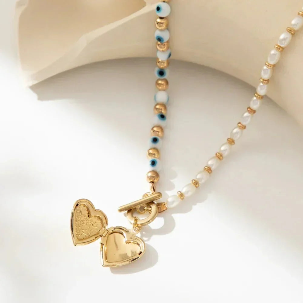 Beautiful Pearl Heart Shaped Necklace