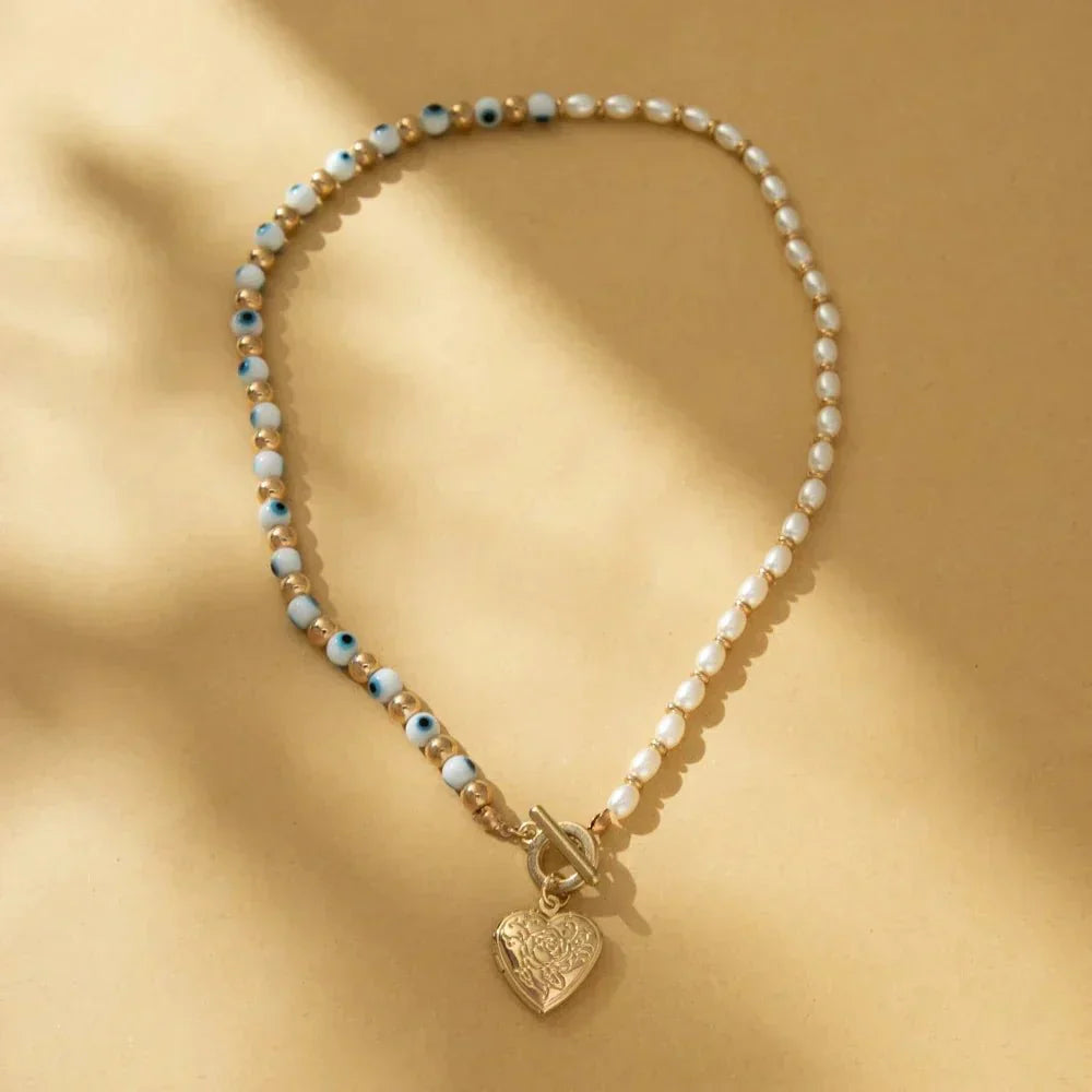 Beautiful Pearl Heart Shaped Necklace