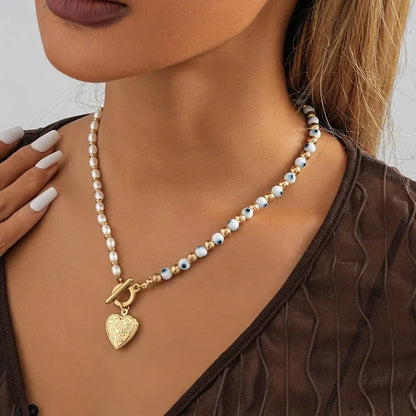 Beautiful Pearl Heart Shaped Necklace