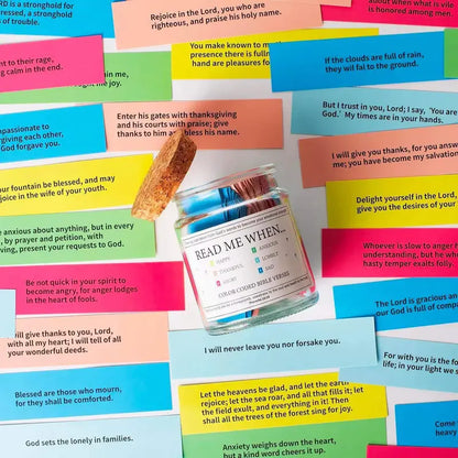 Inspirational Bible Quotes Jar | 67 Uplifting Color-Coded Verses