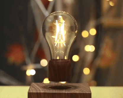 Unique Floating LED Desk Lamp with Wood Stand - Luxicro
