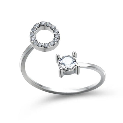 Custom Engraved Dainty Initial Diamond Ring