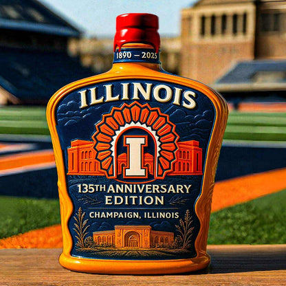 Limited Edition Illinois 135th Year Whiskey Bottle